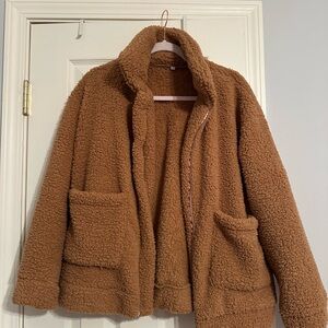 Amazon Warm Tan Sherpa Teddy Jacket
